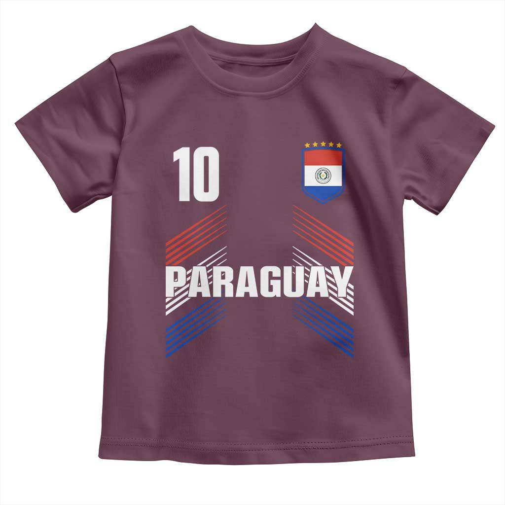 Paraguay Soccer Sports Graphic Number 10 Jersey Style Toddler T Shirt Proud Paraguayan Football Fans Game Day Pride