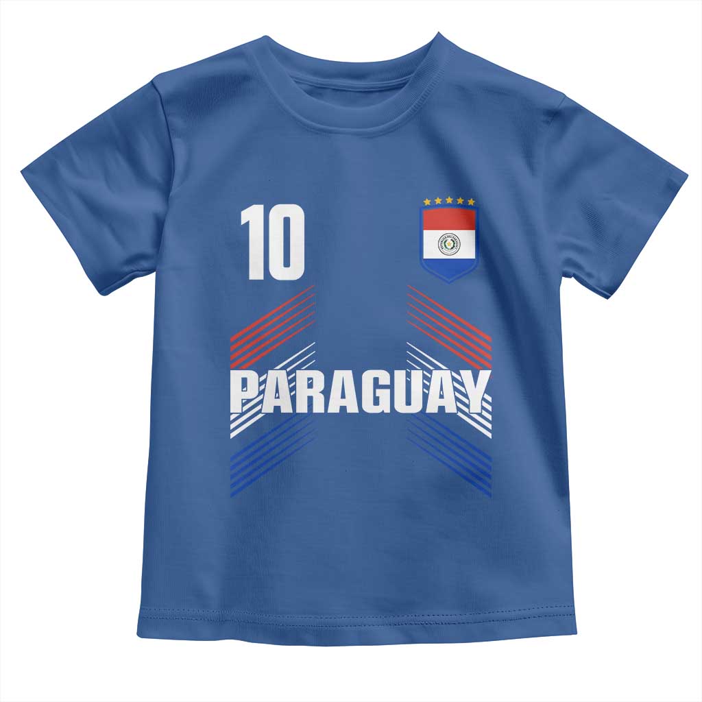 Paraguay Soccer Sports Graphic Number 10 Jersey Style Toddler T Shirt Proud Paraguayan Football Fans Game Day Pride