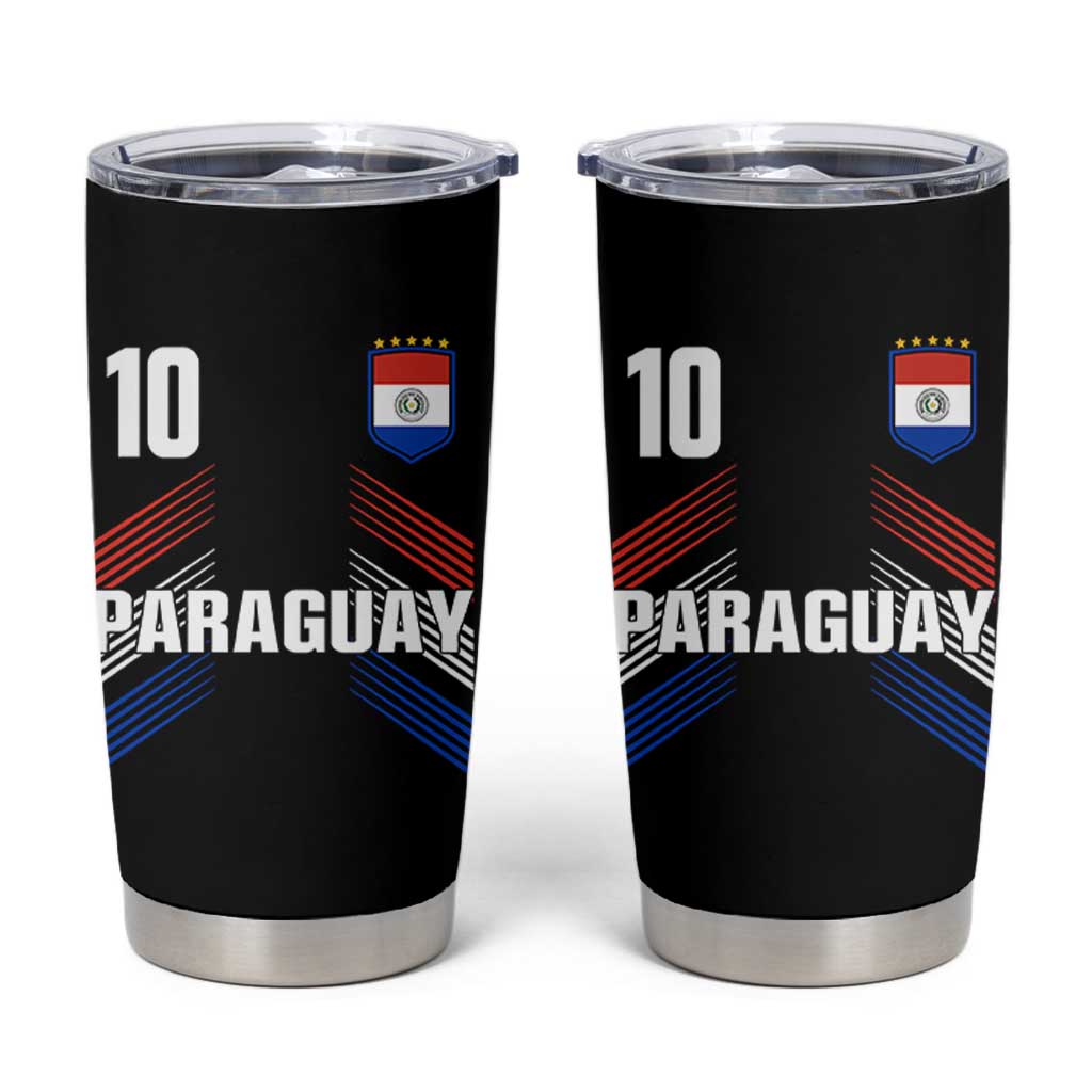 Paraguay Soccer Sports Graphic Number 10 Jersey Style Tumbler Cup Proud Paraguayan Football Fans Game Day Pride