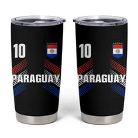 Paraguay Soccer Sports Graphic Number 10 Jersey Style Tumbler Cup Proud Paraguayan Football Fans Game Day Pride
