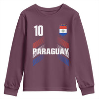 Paraguay Soccer Sports Graphic Number 10 Jersey Style Youth Sweatshirt Proud Paraguayan Football Fans Game Day Pride