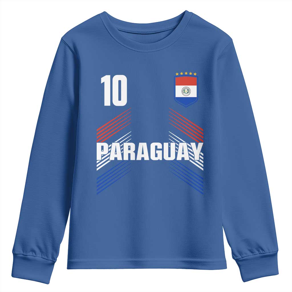 Paraguay Soccer Sports Graphic Number 10 Jersey Style Youth Sweatshirt Proud Paraguayan Football Fans Game Day Pride