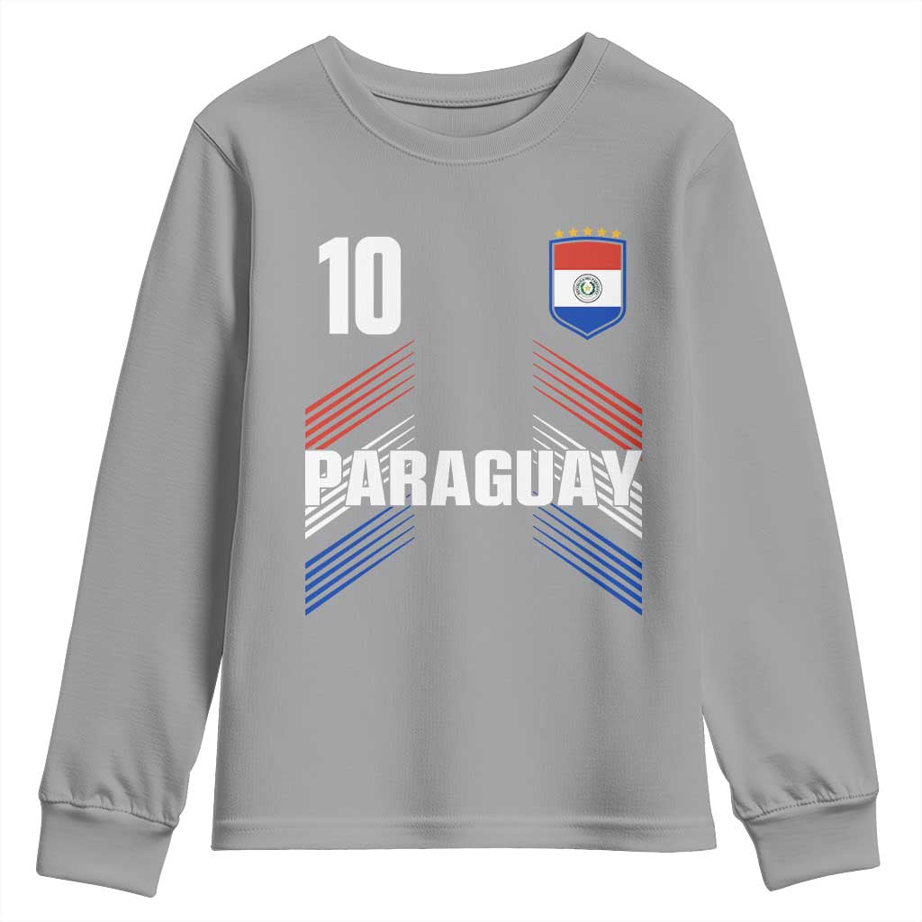 Paraguay Soccer Sports Graphic Number 10 Jersey Style Youth Sweatshirt Proud Paraguayan Football Fans Game Day Pride