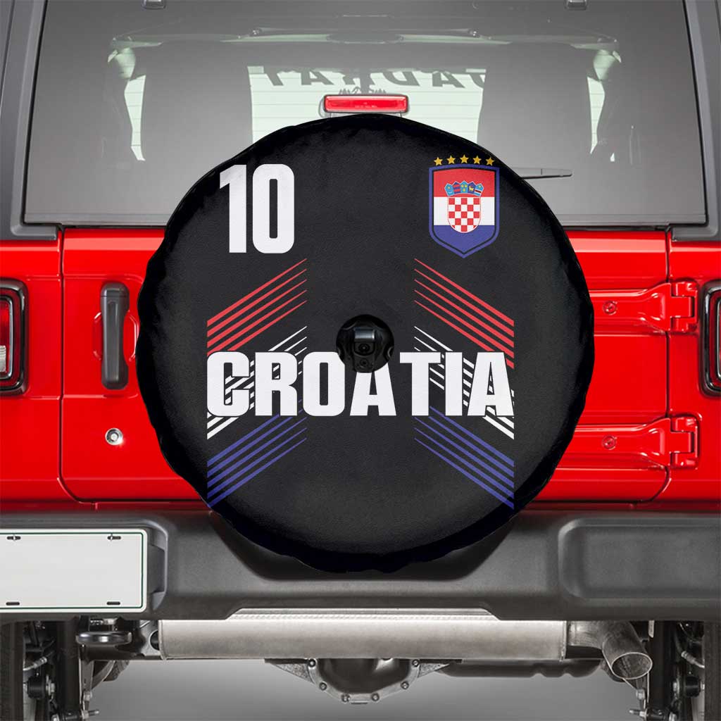 Croatia Soccer Sports Graphic Number 10 Jersey Style Spare Tire Cover Proud Croatian Football Fans Game Day Pride