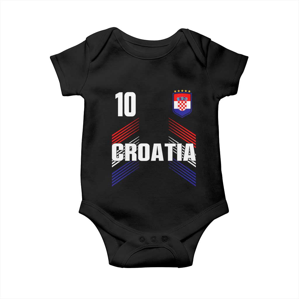 Croatia Soccer Sports Graphic Number 10 Jersey Style Baby Onesie Proud Croatian Football Fans Game Day Pride