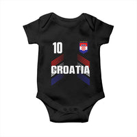 Croatia Soccer Sports Graphic Number 10 Jersey Style Baby Onesie Proud Croatian Football Fans Game Day Pride