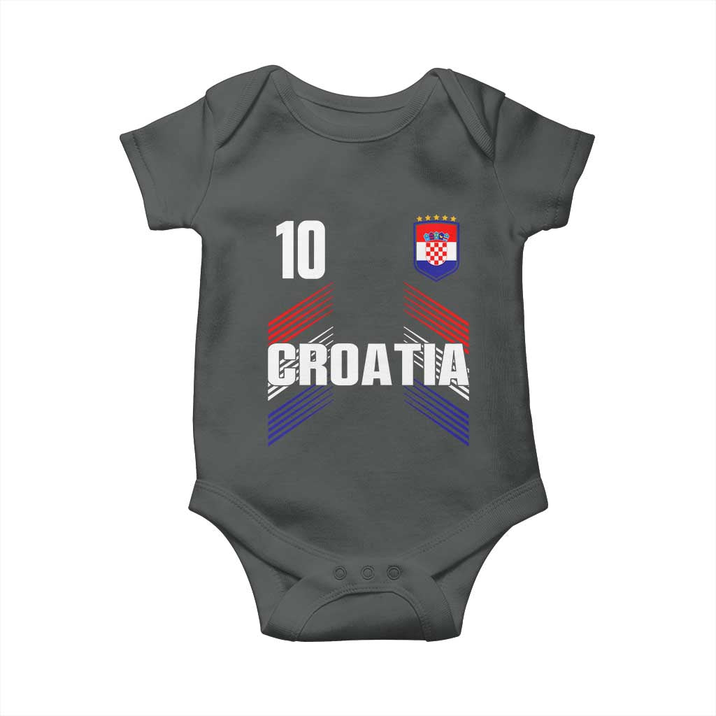 Croatia Soccer Sports Graphic Number 10 Jersey Style Baby Onesie Proud Croatian Football Fans Game Day Pride