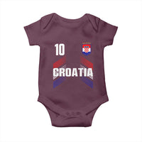 Croatia Soccer Sports Graphic Number 10 Jersey Style Baby Onesie Proud Croatian Football Fans Game Day Pride