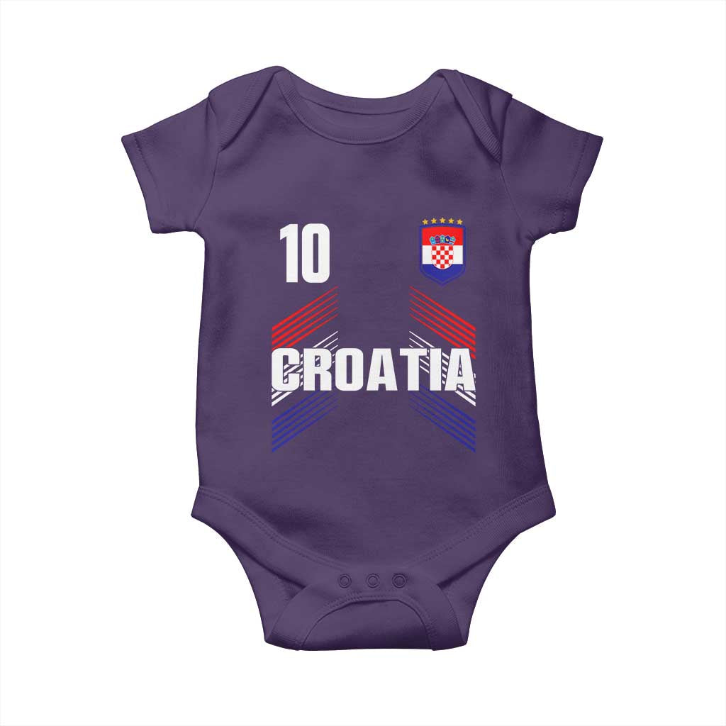 Croatia Soccer Sports Graphic Number 10 Jersey Style Baby Onesie Proud Croatian Football Fans Game Day Pride