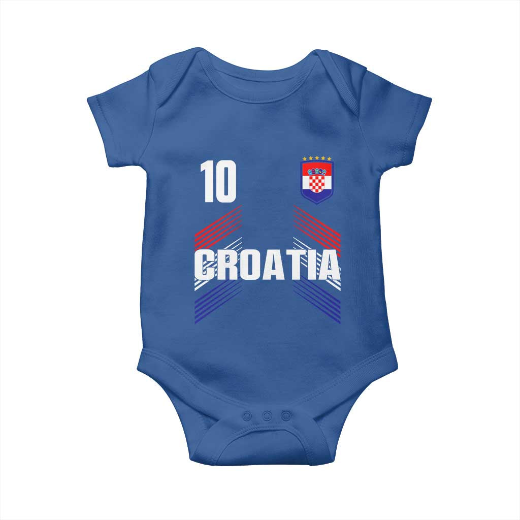 Croatia Soccer Sports Graphic Number 10 Jersey Style Baby Onesie Proud Croatian Football Fans Game Day Pride
