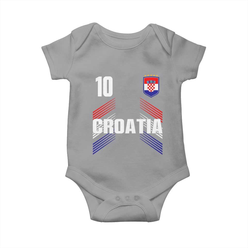 Croatia Soccer Sports Graphic Number 10 Jersey Style Baby Onesie Proud Croatian Football Fans Game Day Pride