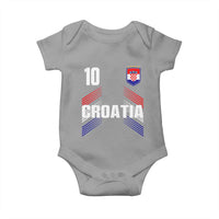 Croatia Soccer Sports Graphic Number 10 Jersey Style Baby Onesie Proud Croatian Football Fans Game Day Pride