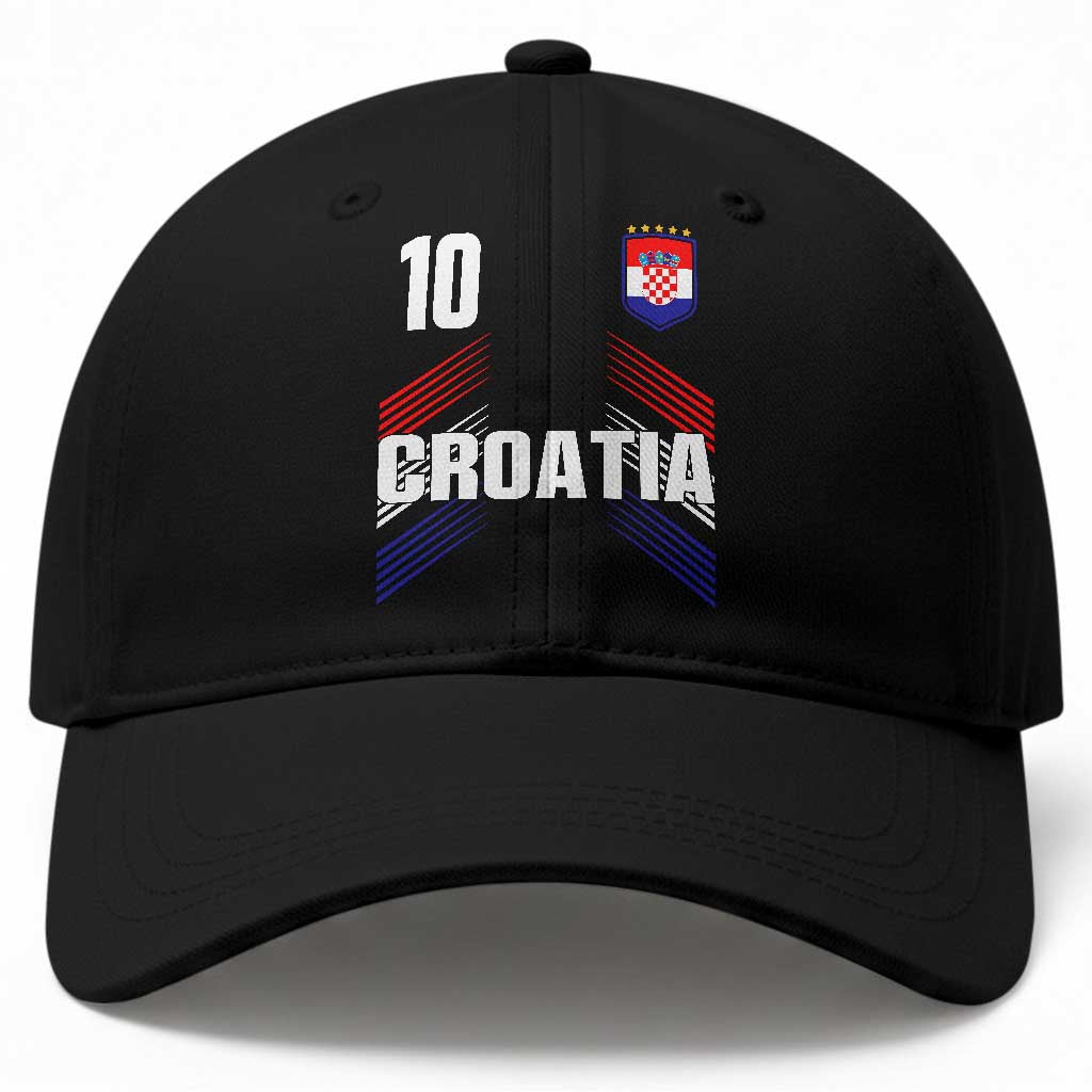 Croatia Soccer Sports Graphic Number 10 Jersey Style Baseball Cap Proud Croatian Football Fans Game Day Pride