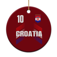 Croatia Soccer Sports Graphic Number 10 Jersey Style Ceramic Ornament Proud Croatian Football Fans Game Day Pride