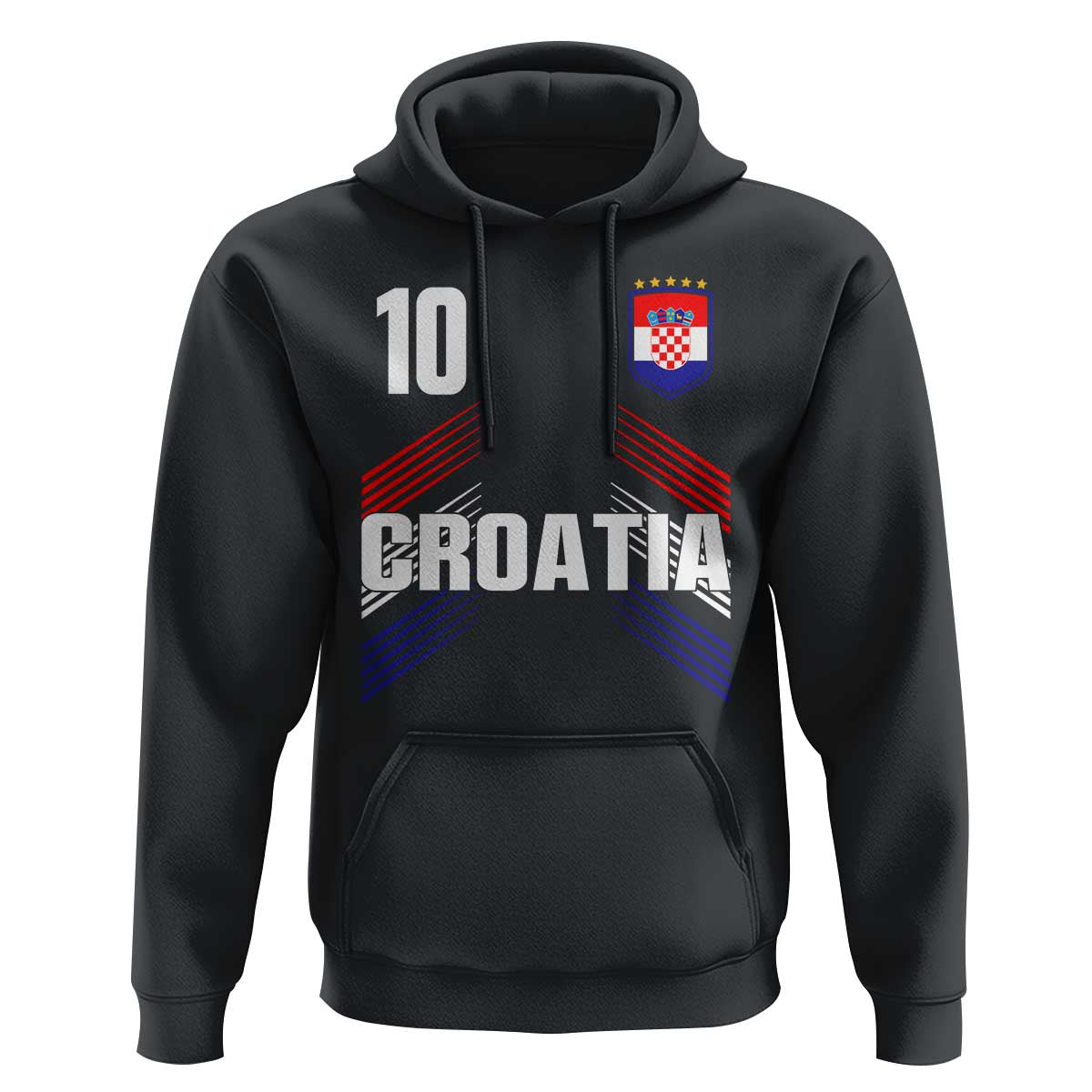 Croatia Soccer Sports Graphic Number 10 Jersey Style Hoodie Proud Croatian Football Fans Game Day Pride