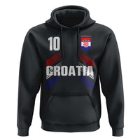 Croatia Soccer Sports Graphic Number 10 Jersey Style Hoodie Proud Croatian Football Fans Game Day Pride