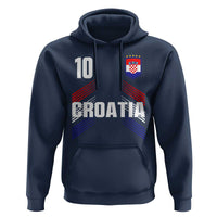 Croatia Soccer Sports Graphic Number 10 Jersey Style Hoodie Proud Croatian Football Fans Game Day Pride