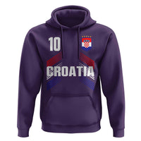 Croatia Soccer Sports Graphic Number 10 Jersey Style Hoodie Proud Croatian Football Fans Game Day Pride