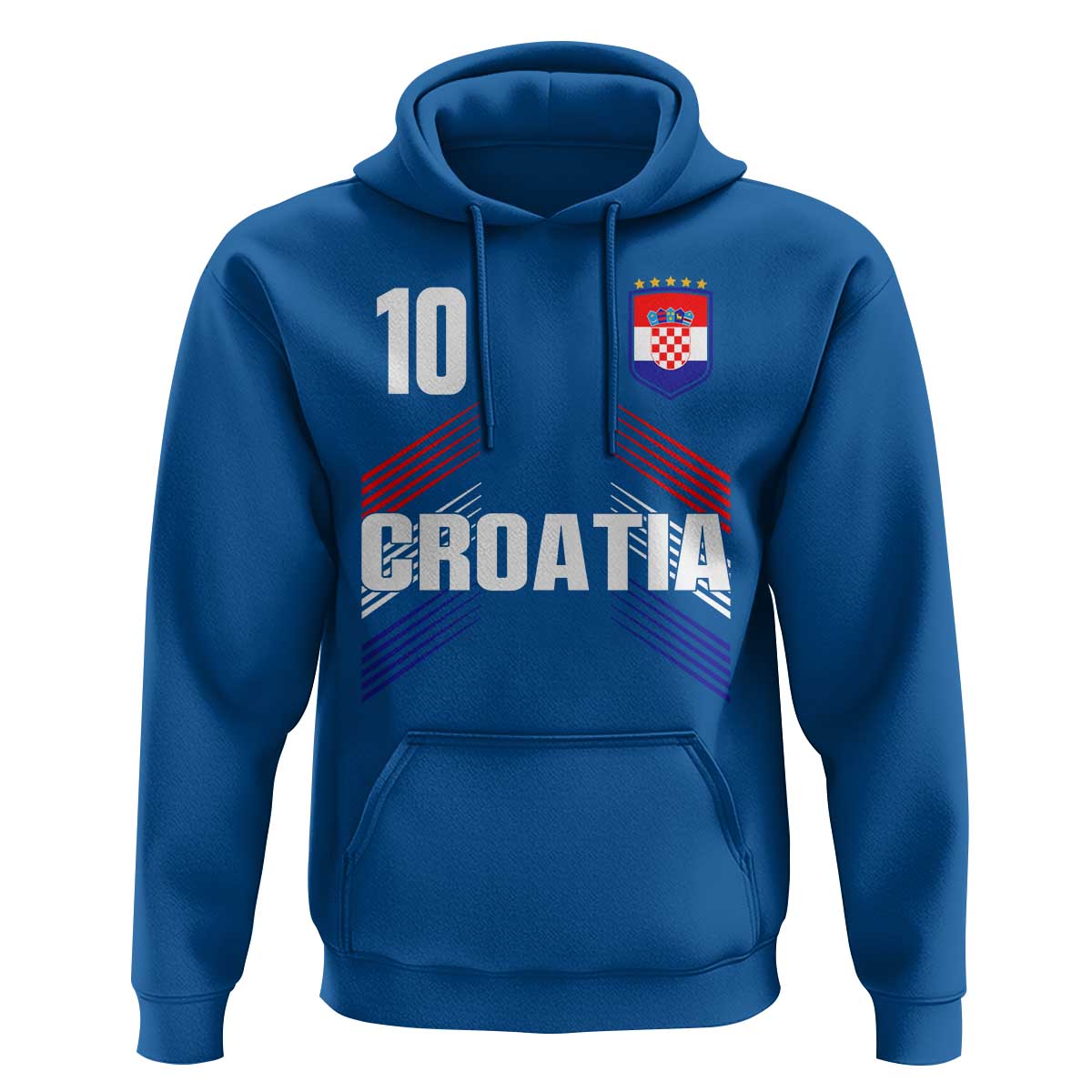 Croatia Soccer Sports Graphic Number 10 Jersey Style Hoodie Proud Croatian Football Fans Game Day Pride