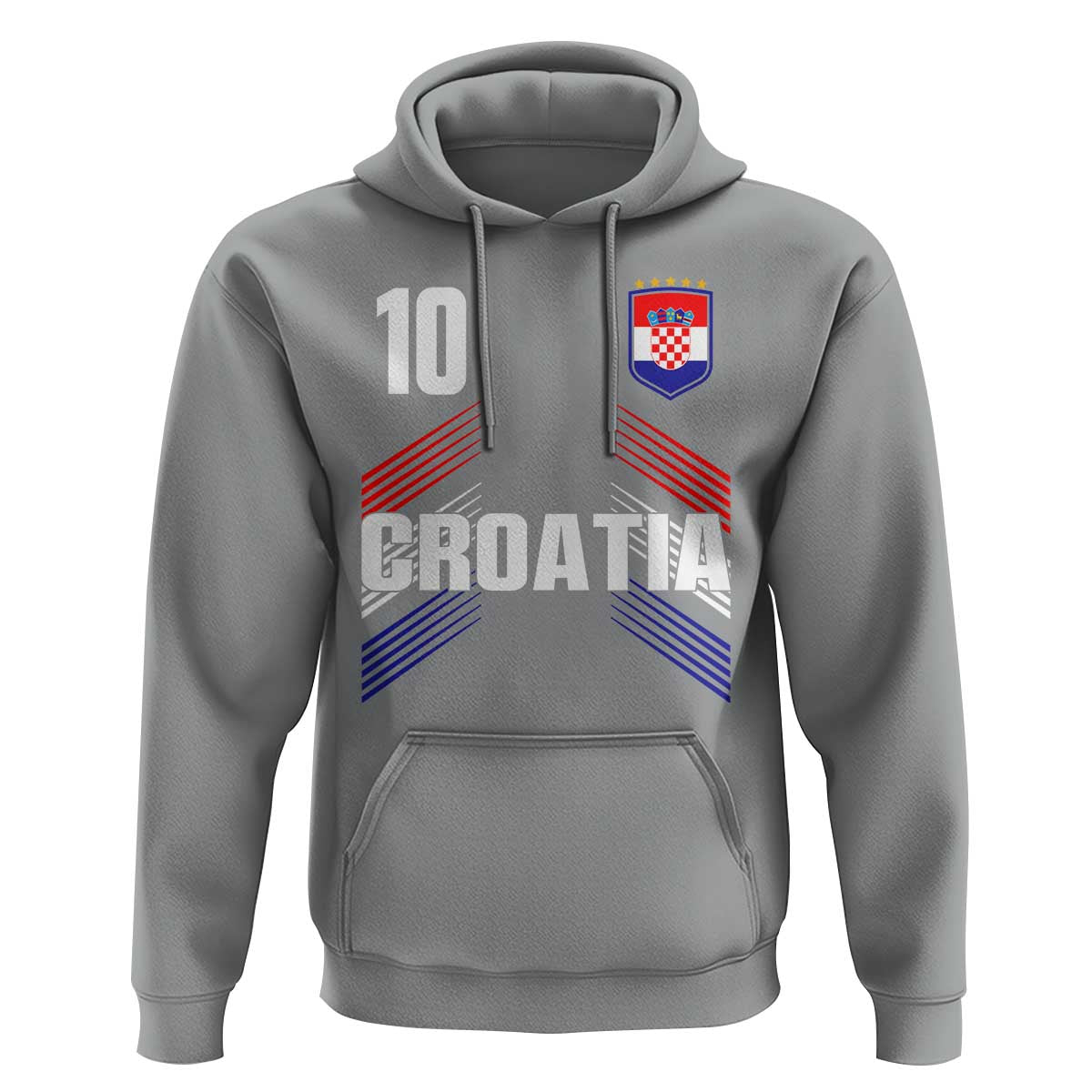 Croatia Soccer Sports Graphic Number 10 Jersey Style Hoodie Proud Croatian Football Fans Game Day Pride