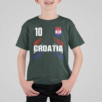 Croatia Soccer Sports Graphic Number 10 Jersey Style T Shirt For Kid Proud Croatian Football Fans Game Day Pride