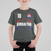 Croatia Soccer Sports Graphic Number 10 Jersey Style T Shirt For Kid Proud Croatian Football Fans Game Day Pride