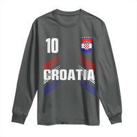 Croatia Soccer Sports Graphic Number 10 Jersey Style Long Sleeve Shirt Proud Croatian Football Fans Game Day Pride