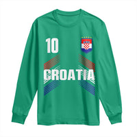 Croatia Soccer Sports Graphic Number 10 Jersey Style Long Sleeve Shirt Proud Croatian Football Fans Game Day Pride