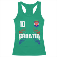 Croatia Soccer Sports Graphic Number 10 Jersey Style Racerback Tank Top Proud Croatian Football Fans Game Day Pride