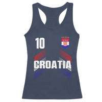 Croatia Soccer Sports Graphic Number 10 Jersey Style Racerback Tank Top Proud Croatian Football Fans Game Day Pride