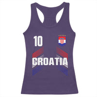 Croatia Soccer Sports Graphic Number 10 Jersey Style Racerback Tank Top Proud Croatian Football Fans Game Day Pride