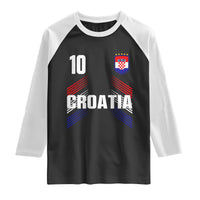 Croatia Soccer Sports Graphic Number 10 Jersey Style Raglan Shirt Proud Croatian Football Fans Game Day Pride