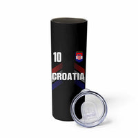 Croatia Soccer Sports Graphic Number 10 Jersey Style Skinny Tumbler Proud Croatian Football Fans Game Day Pride