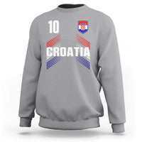 Croatia Soccer Sports Graphic Number 10 Jersey Style Sweatshirt Proud Croatian Football Fans Game Day Pride
