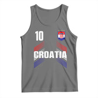 Croatia Soccer Sports Graphic Number 10 Jersey Style Tank Top Proud Croatian Football Fans Game Day Pride