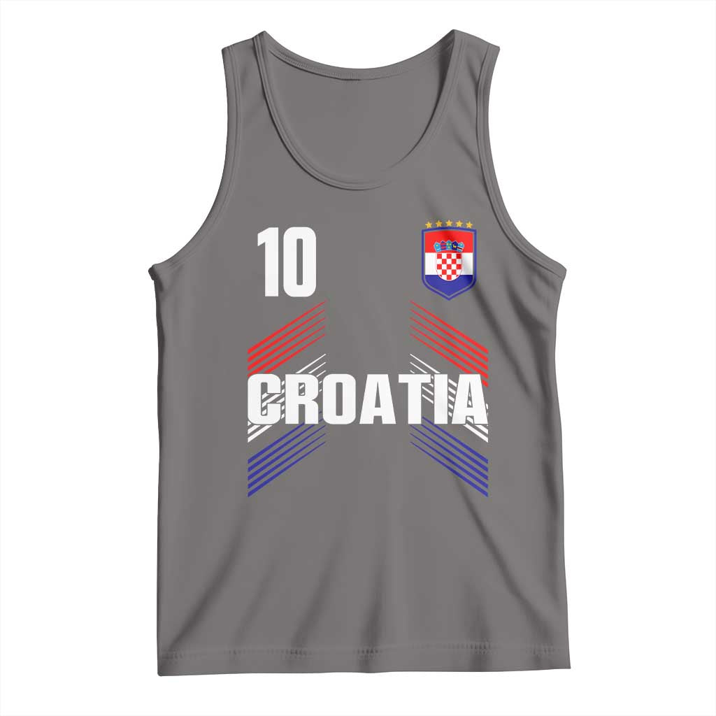Croatia Soccer Sports Graphic Number 10 Jersey Style Tank Top Proud Croatian Football Fans Game Day Pride