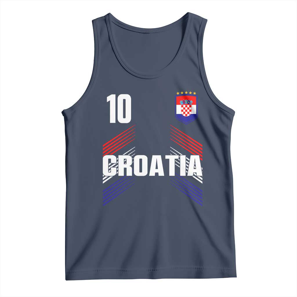 Croatia Soccer Sports Graphic Number 10 Jersey Style Tank Top Proud Croatian Football Fans Game Day Pride