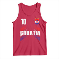 Croatia Soccer Sports Graphic Number 10 Jersey Style Tank Top Proud Croatian Football Fans Game Day Pride