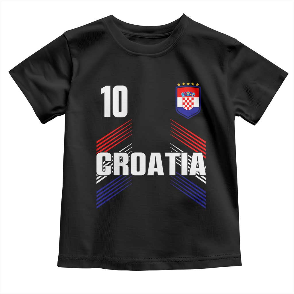 Croatia Soccer Sports Graphic Number 10 Jersey Style Toddler T Shirt Proud Croatian Football Fans Game Day Pride