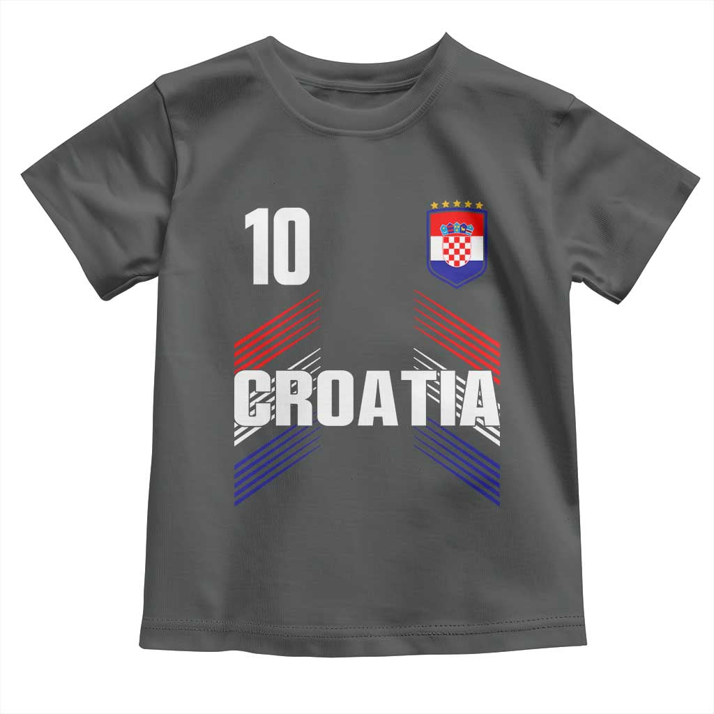 Croatia Soccer Sports Graphic Number 10 Jersey Style Toddler T Shirt Proud Croatian Football Fans Game Day Pride