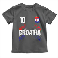 Croatia Soccer Sports Graphic Number 10 Jersey Style Toddler T Shirt Proud Croatian Football Fans Game Day Pride