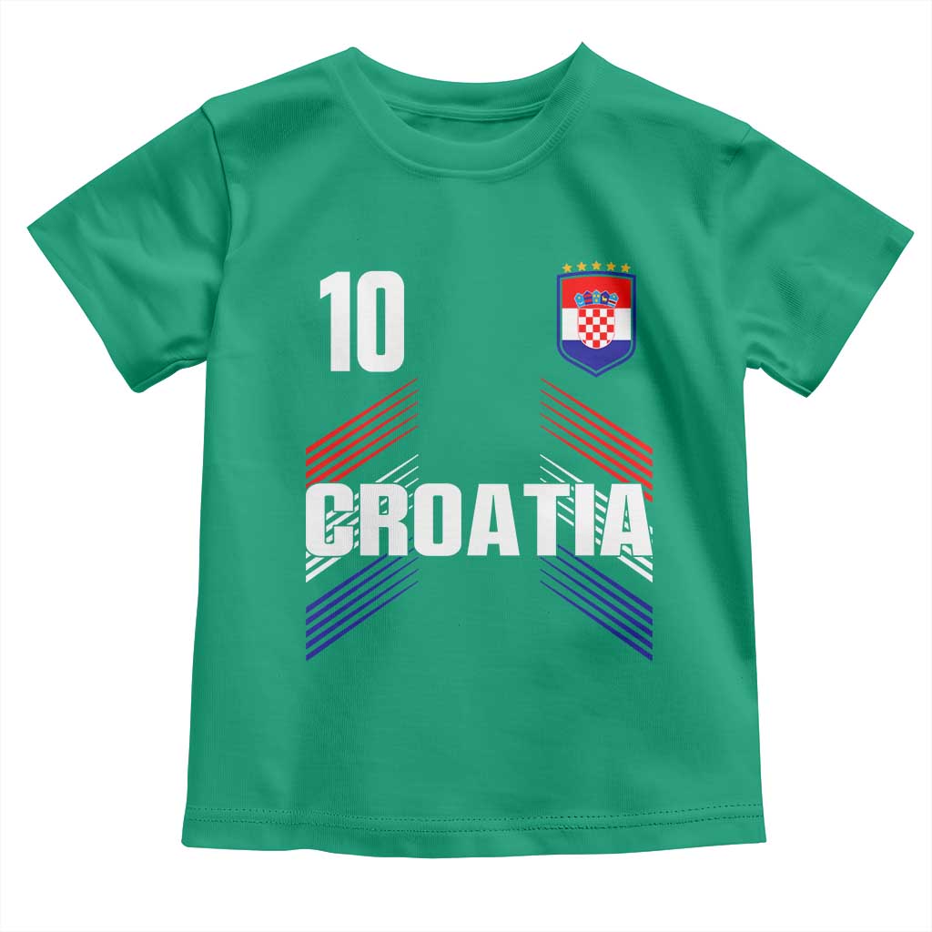 Croatia Soccer Sports Graphic Number 10 Jersey Style Toddler T Shirt Proud Croatian Football Fans Game Day Pride