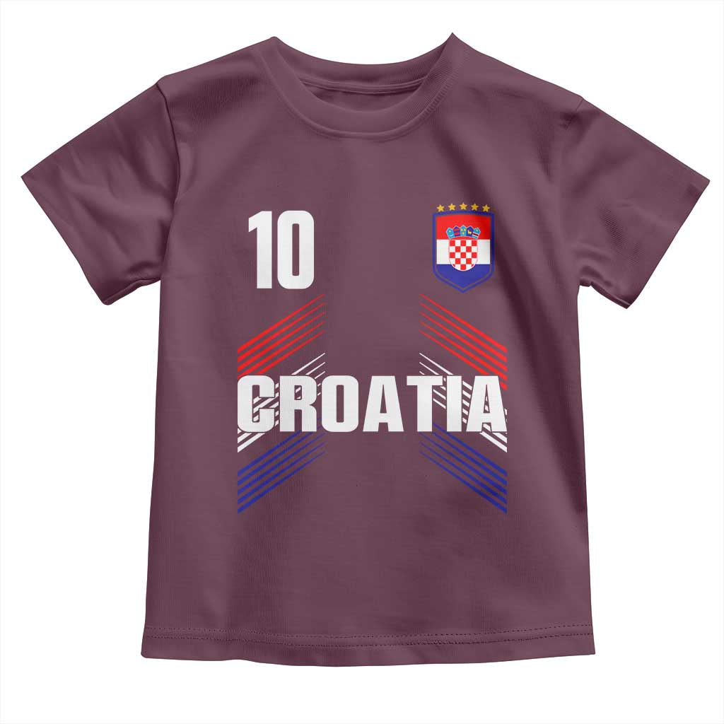 Croatia Soccer Sports Graphic Number 10 Jersey Style Toddler T Shirt Proud Croatian Football Fans Game Day Pride