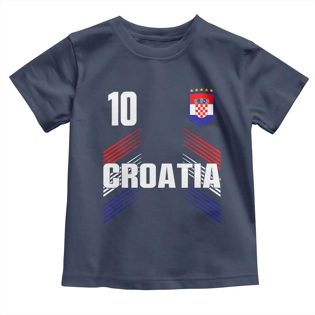 Croatia Soccer Sports Graphic Number 10 Jersey Style Toddler T Shirt Proud Croatian Football Fans Game Day Pride