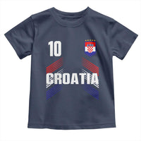 Croatia Soccer Sports Graphic Number 10 Jersey Style Toddler T Shirt Proud Croatian Football Fans Game Day Pride