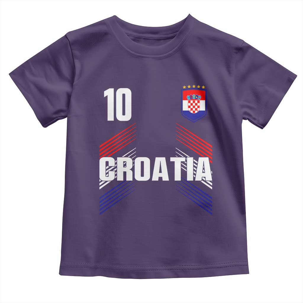 Croatia Soccer Sports Graphic Number 10 Jersey Style Toddler T Shirt Proud Croatian Football Fans Game Day Pride