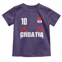 Croatia Soccer Sports Graphic Number 10 Jersey Style Toddler T Shirt Proud Croatian Football Fans Game Day Pride
