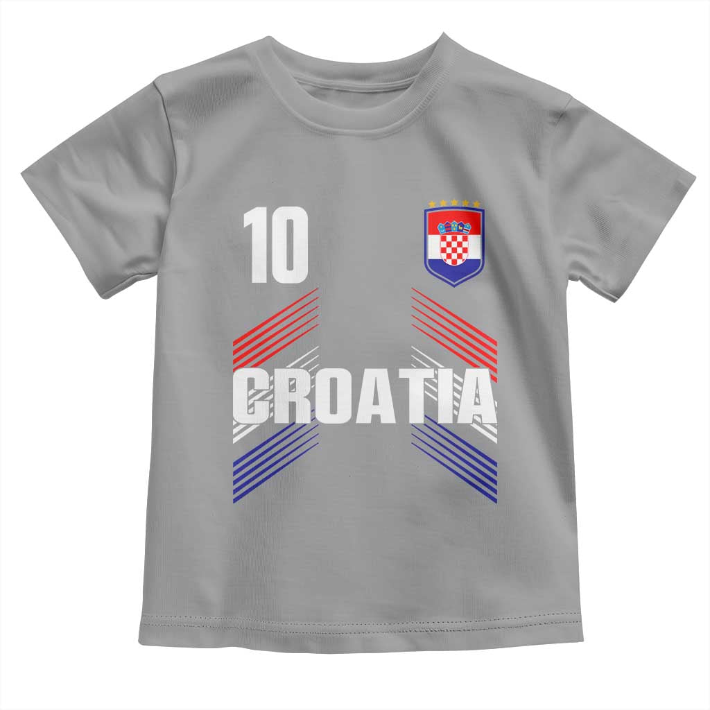 Croatia Soccer Sports Graphic Number 10 Jersey Style Toddler T Shirt Proud Croatian Football Fans Game Day Pride