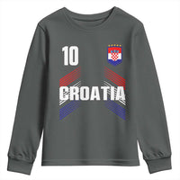 Croatia Soccer Sports Graphic Number 10 Jersey Style Youth Sweatshirt Proud Croatian Football Fans Game Day Pride