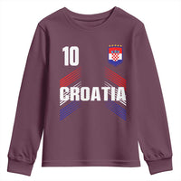 Croatia Soccer Sports Graphic Number 10 Jersey Style Youth Sweatshirt Proud Croatian Football Fans Game Day Pride